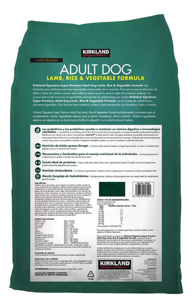 Kirkland Signature Cordero/arroz 18.1 Kg.